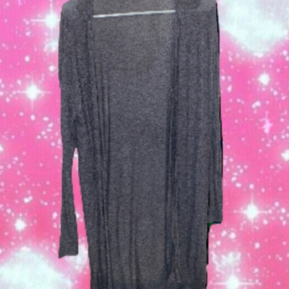 long grey cardigan stretchy